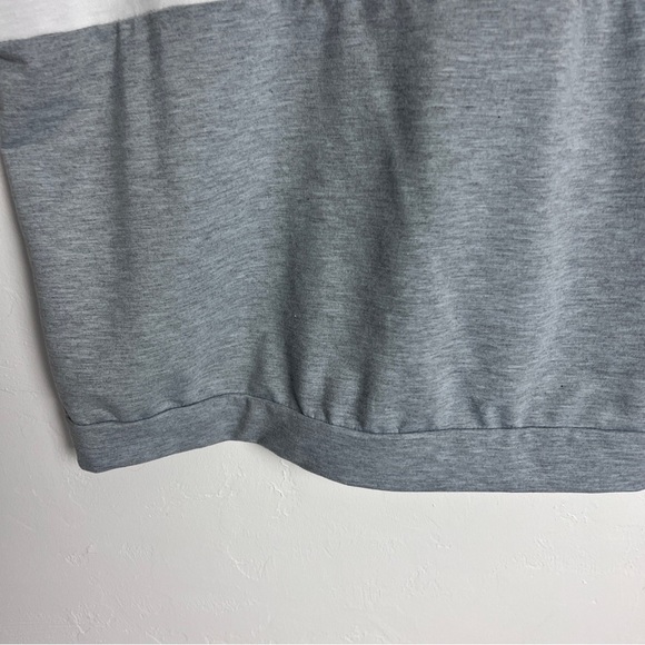 Sweatshirt sport top short sleeve crewneck black white grey large - Picture 2 of 6